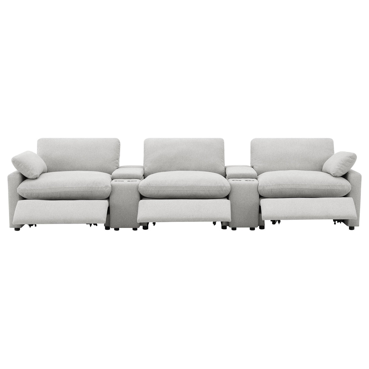 Collins Gray 5-Piece Power Reclining Home Theater Seating from Coaster - Luna Furniture