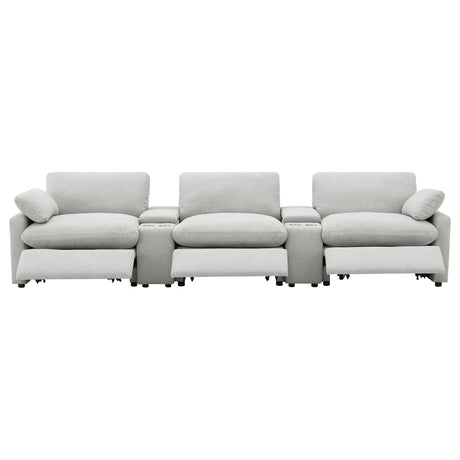Collins Gray 5-Piece Power Reclining Home Theater Seating from Coaster - Luna Furniture