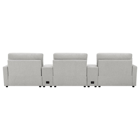 Collins Gray 5-Piece Power Reclining Home Theater Seating from Coaster - Luna Furniture