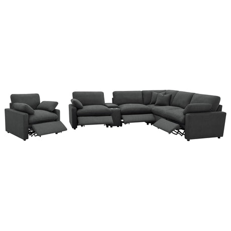 Collins Dark Gray 6-Piece Modular Power Reclining Sectional from Coaster - Luna Furniture