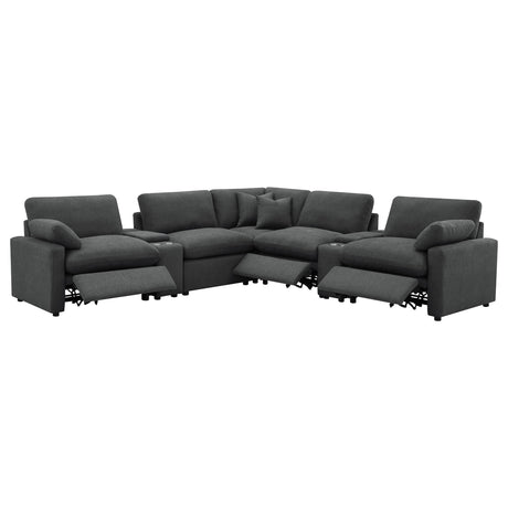 Collins Dark Gray 7-Piece Modular Power Reclining Sectional from Coaster - Luna Furniture