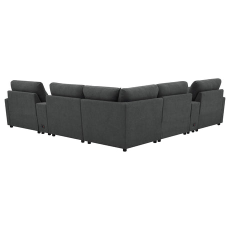 Collins Dark Gray 7-Piece Modular Power Reclining Sectional from Coaster - Luna Furniture