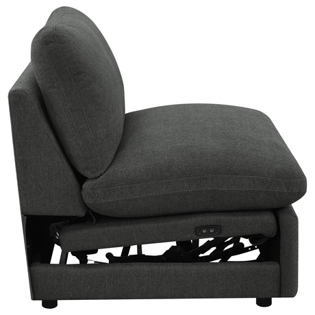 Collins Modular Power Armless Recliner Dark Grey from Coaster - Luna Furniture