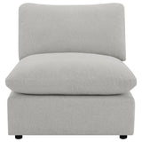 Collins Gray Upholstered Armless Chair from Coaster - Luna Furniture