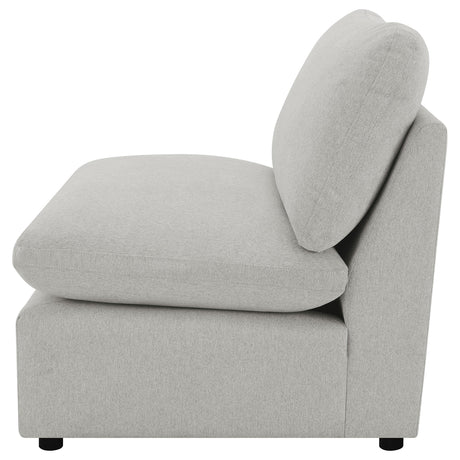Collins Gray Upholstered Armless Chair from Coaster - Luna Furniture