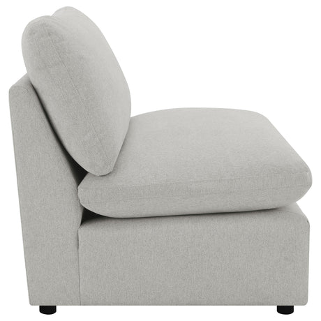 Collins Gray Upholstered Armless Chair from Coaster - Luna Furniture