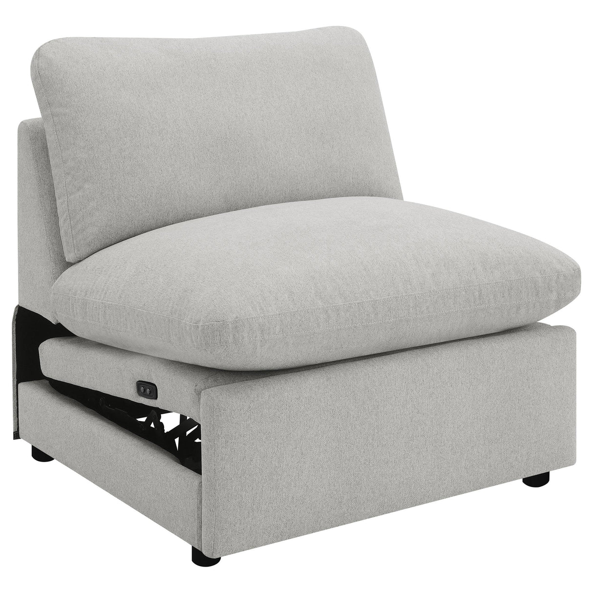 Collins Upholstered Armless Power Recliner Grey from Coaster - Luna Furniture