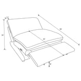 Collins Upholstered Armless Power Recliner Grey from Coaster - Luna Furniture