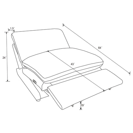 Collins Upholstered Armless Power Recliner Grey from Coaster - Luna Furniture