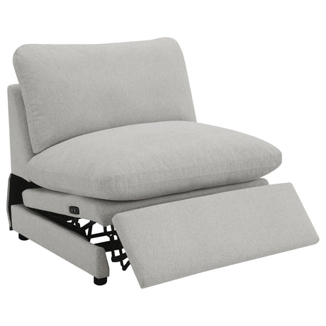 Collins Upholstered Armless Power Recliner Grey from Coaster - Luna Furniture
