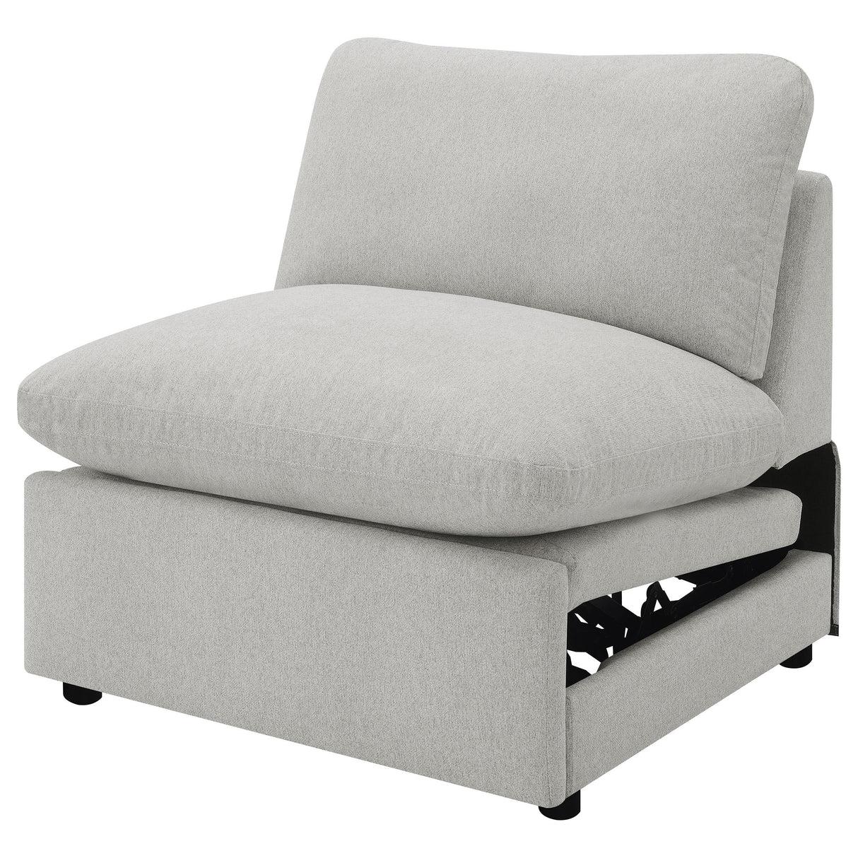 Collins Upholstered Armless Power Recliner Grey from Coaster - Luna Furniture