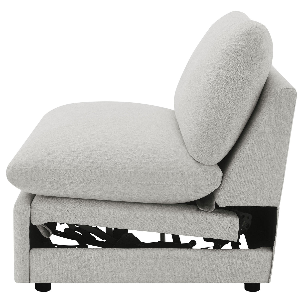 Collins Upholstered Armless Power Recliner Grey from Coaster - Luna Furniture