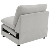 Collins Upholstered Armless Power Recliner Grey from Coaster - Luna Furniture
