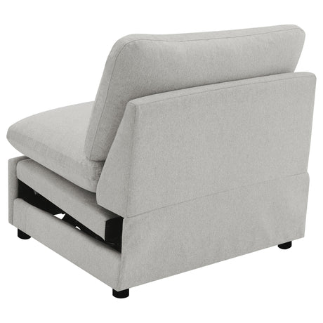 Collins Upholstered Armless Power Recliner Grey from Coaster - Luna Furniture