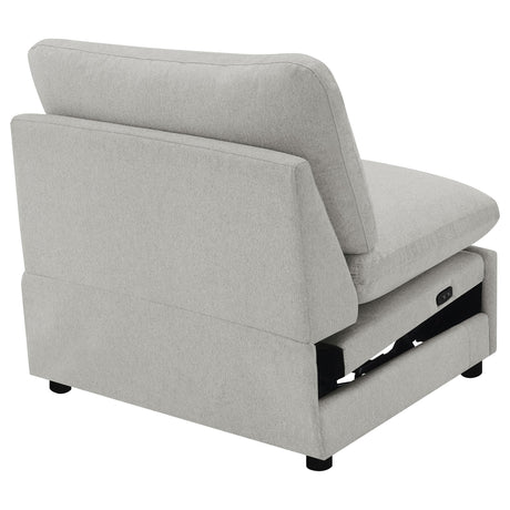Collins Upholstered Armless Power Recliner Grey from Coaster - Luna Furniture