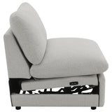 Collins Upholstered Armless Power Recliner Grey from Coaster - Luna Furniture