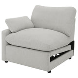 Collins Upholstered LAF Power Recliner Grey from Coaster - Luna Furniture