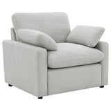 Collins Gray Upholstered Power Recliner Chair from Coaster - Luna Furniture