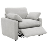 Collins Gray Upholstered Power Recliner Chair from Coaster - Luna Furniture