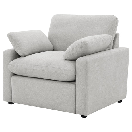 Collins Gray Upholstered Power Recliner Chair from Coaster - Luna Furniture