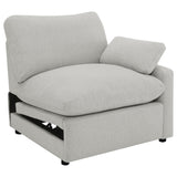 Collins Upholstered RAF Power Recliner Grey from Coaster - Luna Furniture