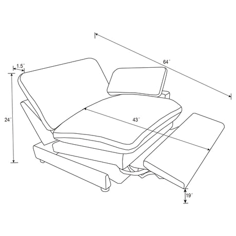 Collins Upholstered RAF Power Recliner Grey from Coaster - Luna Furniture