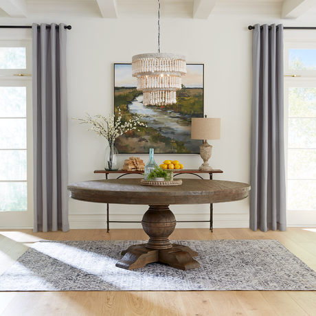 Colonial Plantation 72" Round Dining Table in Weathered Teak from Home Trends & Design - Luna Furniture