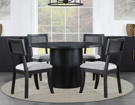 Colvin 5-Piece 52-inch Round Dining Set, Black from Steve Silver - Luna Furniture