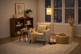Brizo Bamboo Lampshade Floor Lamp Dark brown and Bronze from Ashcroft Furniture - Luna Furniture