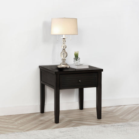 Concord Distressed Java 1-Drawer Square End Table from Coaster - Luna Furniture