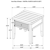 Concord Distressed Java 1-Drawer Square End Table from Coaster - Luna Furniture