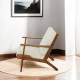 Connor Cream Linen Solid Wood Lounge Chair from Midinmod - Luna Furniture