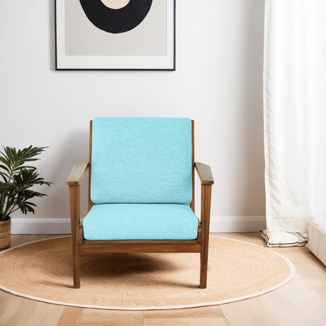 Connor Sky Blue Linen Solid Wood Lounge Chair from Midinmod - Luna Furniture