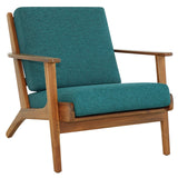 Connor Teal Linen Solid Wood Lounge Chair from Midinmod - Luna Furniture