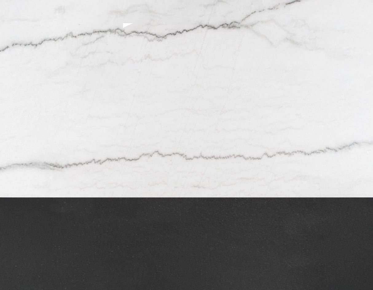 Conrad 48″ White Marble Top Dining Table with Black Conical Base from Steve Silver - Luna Furniture