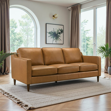 Cooper Tan Genuine Leather Sofa from Midinmod - Luna Furniture