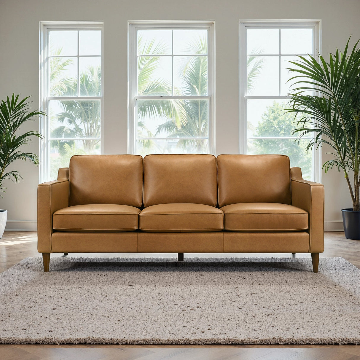 Cooper Tan Genuine Leather Sofa from Midinmod - Luna Furniture