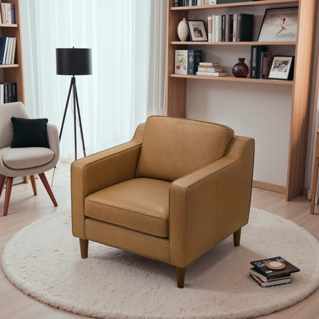 Cooper Tan Leather Lounge Chair from Midinmod - Luna Furniture
