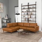 Corbin Tan Leather Left Facing Sectional Sofa from Ashcroft Furniture - Luna Furniture