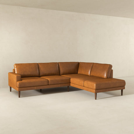 Corbin Tan Leather Right Facing Sectional Sofa from Ashcroft Furniture - Luna Furniture