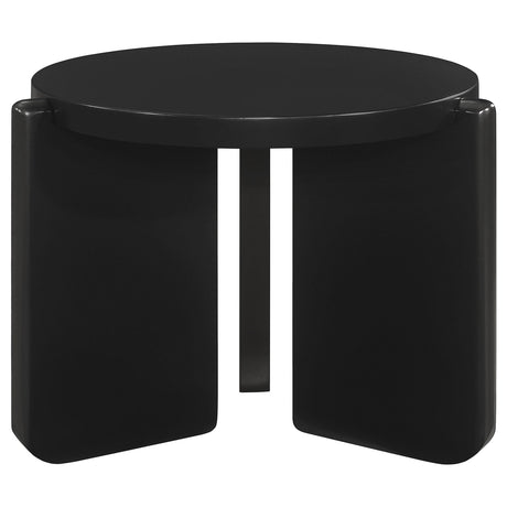 Cordova Black 2-Piece Solid Wood Coffee and End Table Set from Coaster - Luna Furniture