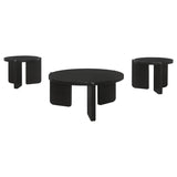 Cordova Black 3-Piece Solid Wood Coffee and End Table Set from Coaster - Luna Furniture