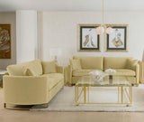 Corliss 2-piece Velvet Upholstered Sofa Set Camel from Coaster - Luna Furniture