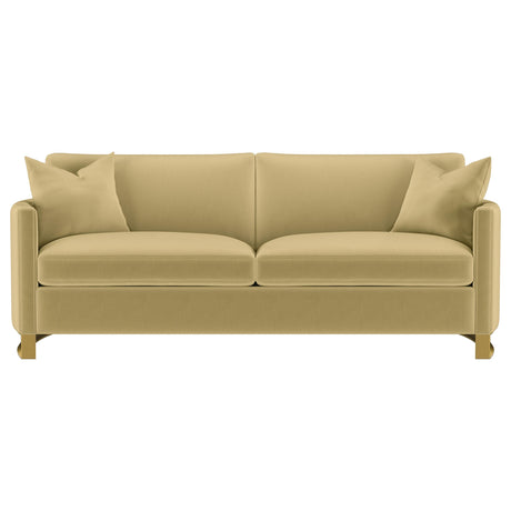 Corliss Camel 2-piece Velvet Upholstered Sofa Set from Coaster - Luna Furniture