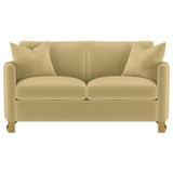Corliss 2-piece Velvet Upholstered Sofa Set Camel from Coaster - Luna Furniture