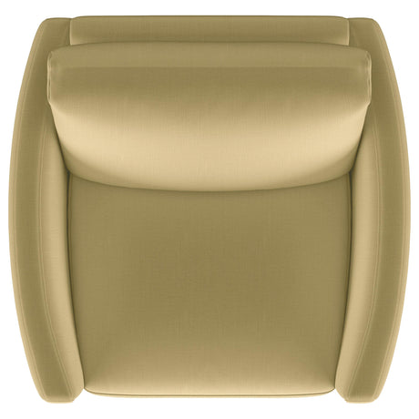 Corliss Camel Velvet Curved Track Arm Chair from Coaster - Luna Furniture