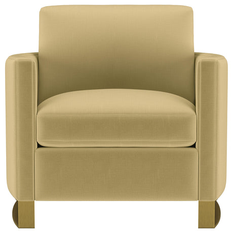 Corliss Camel Velvet Curved Track Arm Chair from Coaster - Luna Furniture