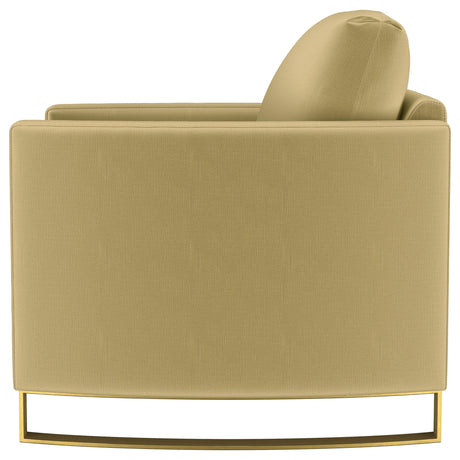 Corliss Camel Velvet Curved Track Arm Chair from Coaster - Luna Furniture