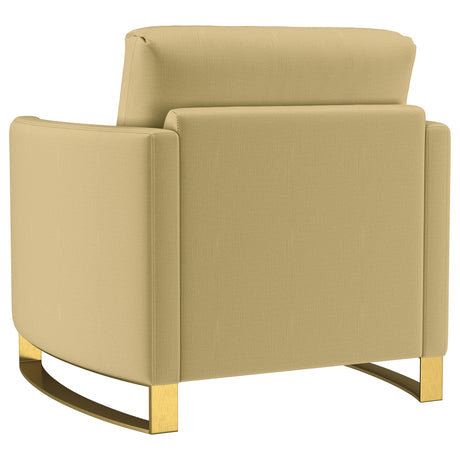 Corliss Camel Velvet Curved Track Arm Chair from Coaster - Luna Furniture