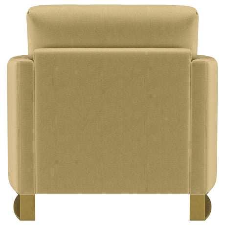Corliss Camel Velvet Curved Track Arm Chair from Coaster - Luna Furniture
